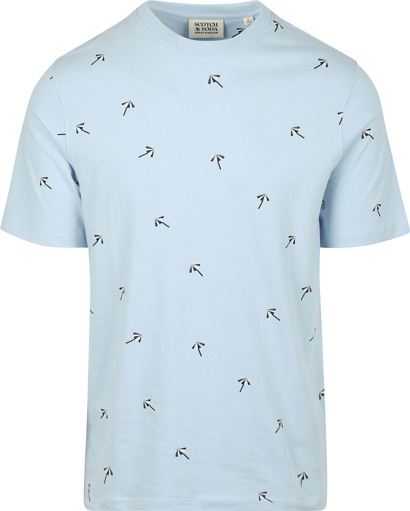 Scotch And Soda T-shirt Druck Hellblau - Größe M günstig online kaufen