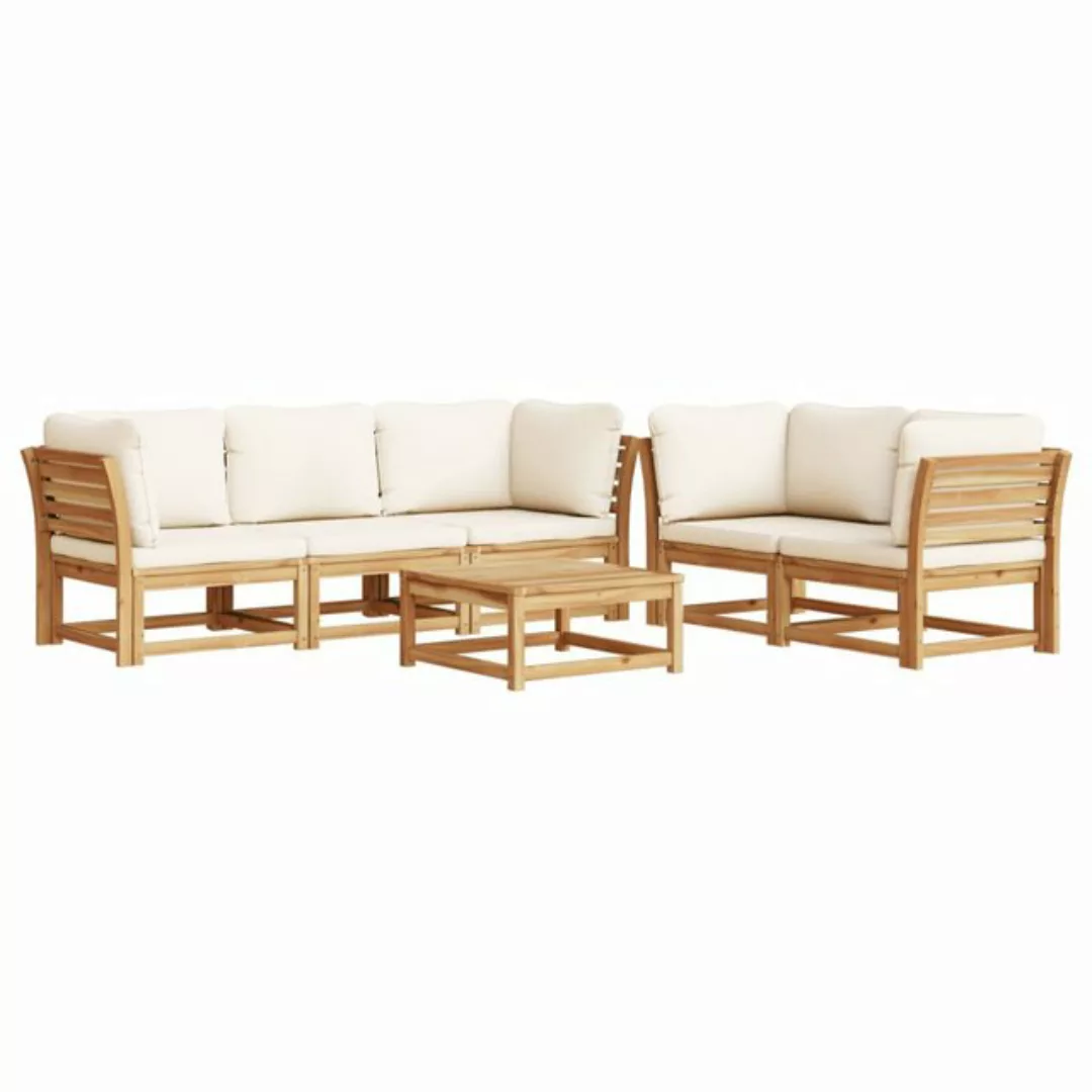 vidaXL Sofaelement 6-tlg. Garten-Lounge-Set mit Kissen Massivholz Akazie (1 günstig online kaufen