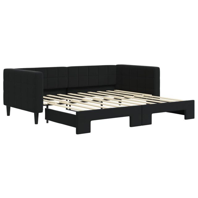 vidaXL Gästebett Gästebett Tagesbett Ausziehbar Schwarz 90x190 cm Samt Bett günstig online kaufen