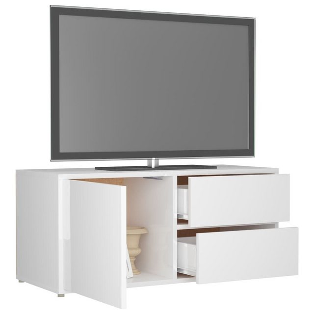 vidaXL TV-Schrank TV-Schrank Hochglanz-Weiß 80x34x36 cm Spanplatte Lowboard günstig online kaufen