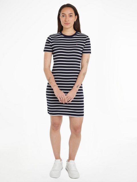 Tommy Hilfiger Shirtkleid "NEW CODY STR SLIM SHORT DRS SS", mit allover Str günstig online kaufen