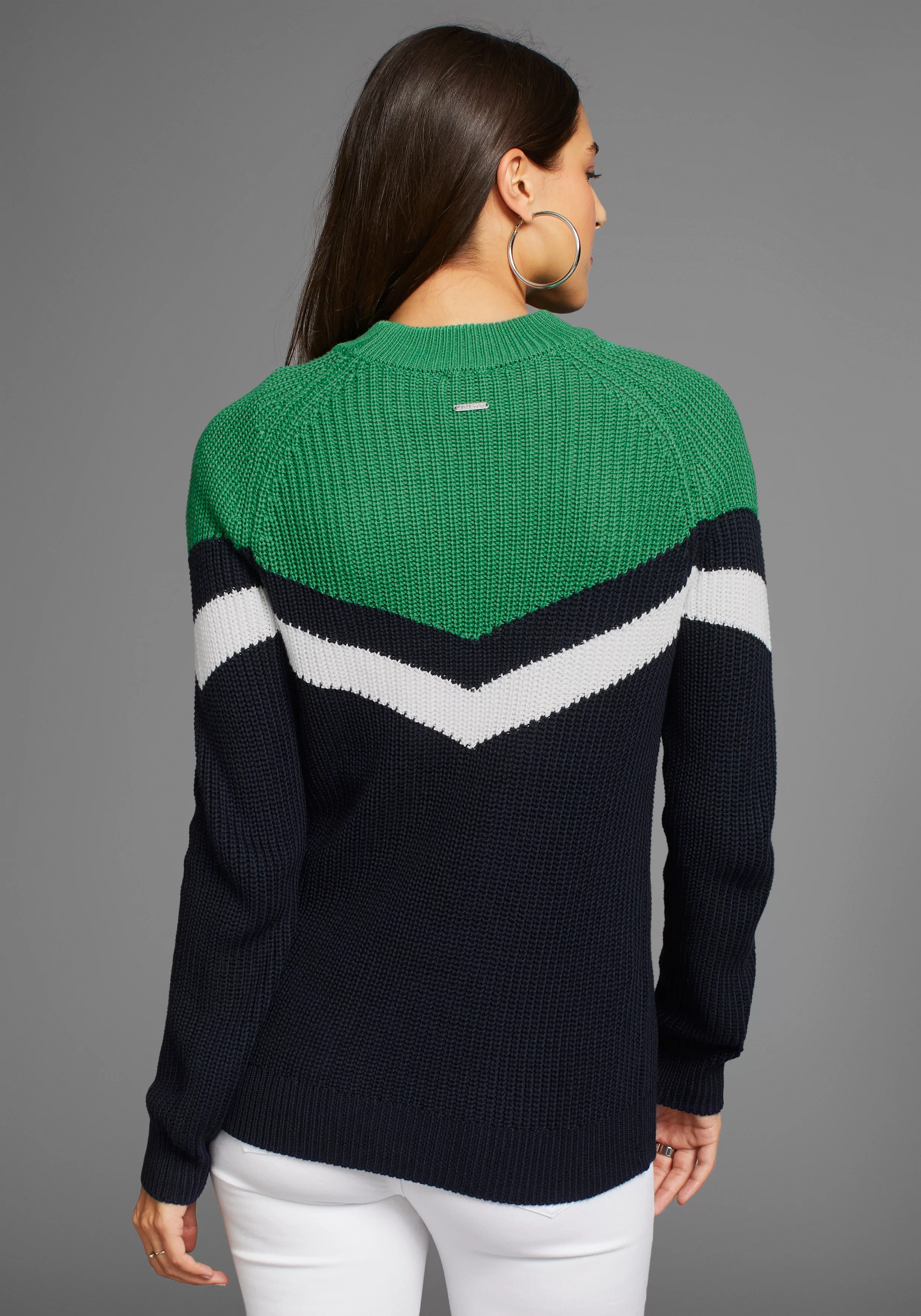 Laura Scott Strickpullover mit mehrfarbigen Streifendesign günstig online kaufen