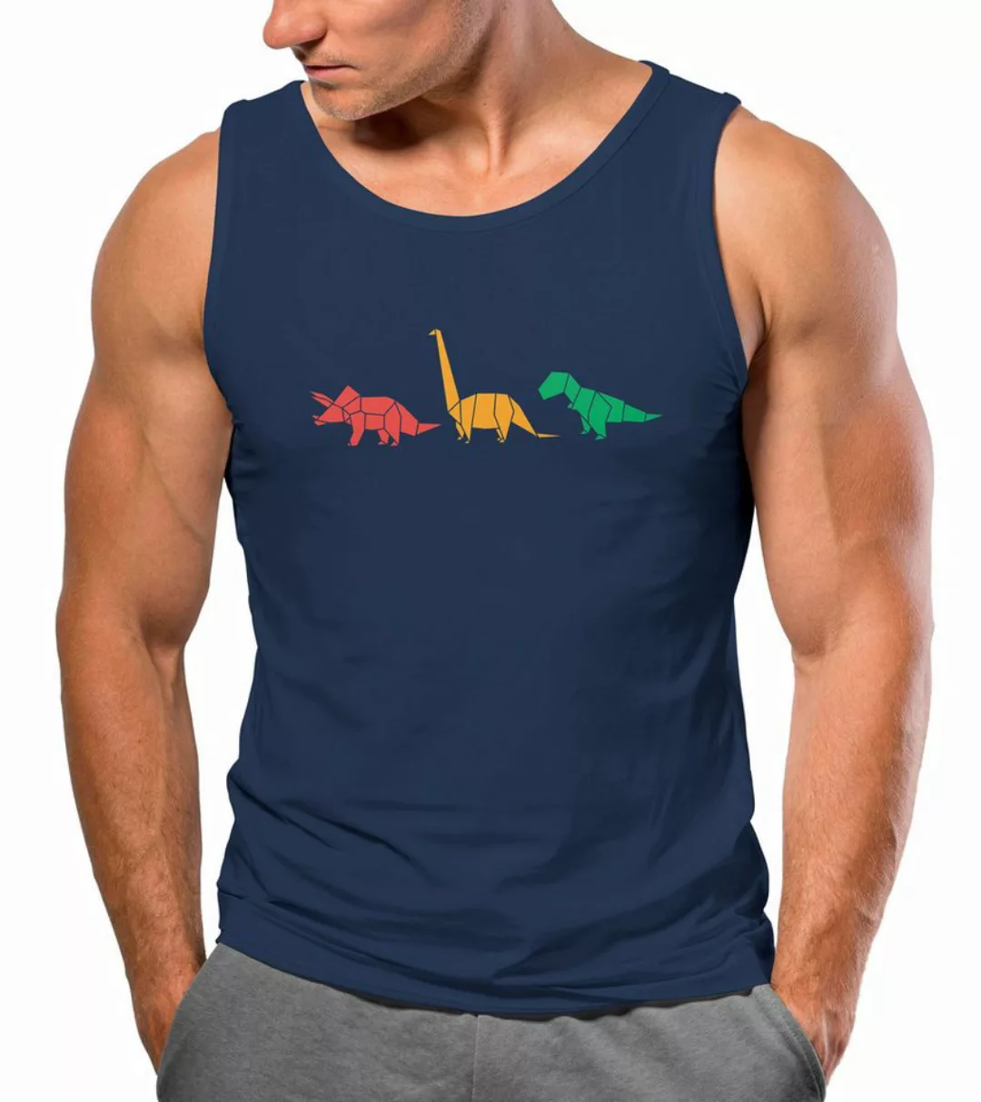 Neverless Tanktop Herren Tank-Top Dinosaurier Aufdruck Polygon Tiere Geomet günstig online kaufen