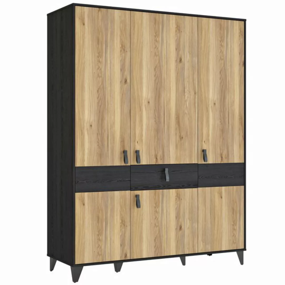 expendio Kleiderschrank Lyrill 3 Mauvella Oak / Cabezone Oak, 153x201x53 cm günstig online kaufen