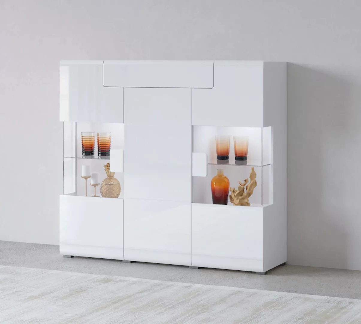 INOSIGN Highboard "Toledo,Breite 147,5cm,trendige Hochkommode mit 3Türen un günstig online kaufen