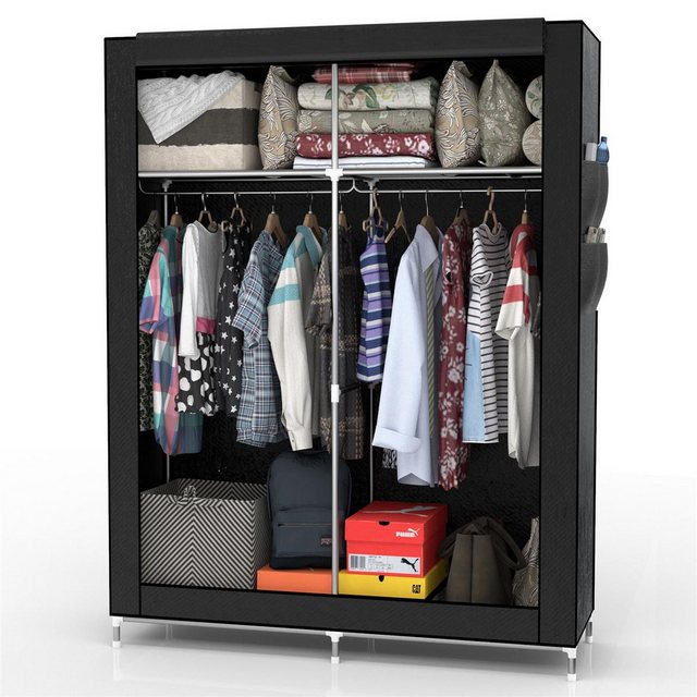 Intirilife Kleiderschrank (Faltschrank 108x170x45 cm in RABEN SCHWARZ, 1-St günstig online kaufen