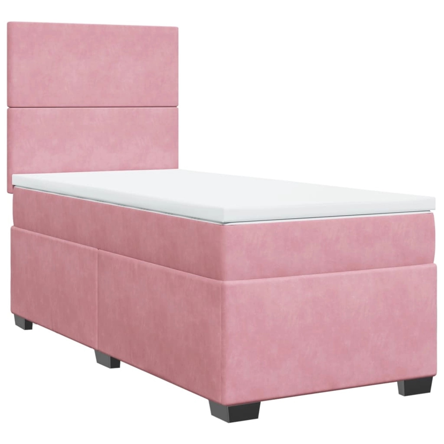 vidaXL Boxspringbett, Boxspringbett mit Matratze Rosa 90x190 cm Samt günstig online kaufen