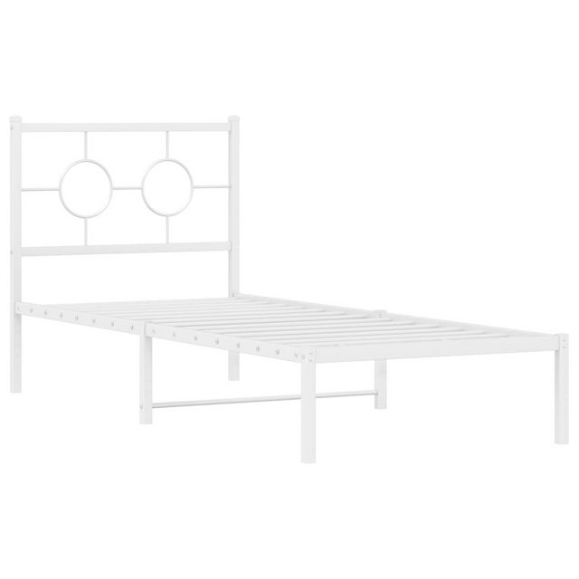 vidaXL Bett Metallbett ohne Matratze mit Kopfteil Weiß 75x190 cm günstig online kaufen