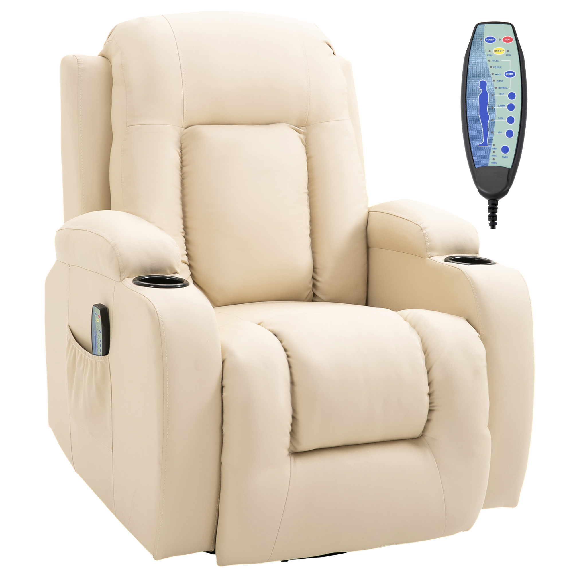 HOMCOM Massagesessel Fernsehsessel Relaxsessel mit Wärmefunktion TV Sessel günstig online kaufen