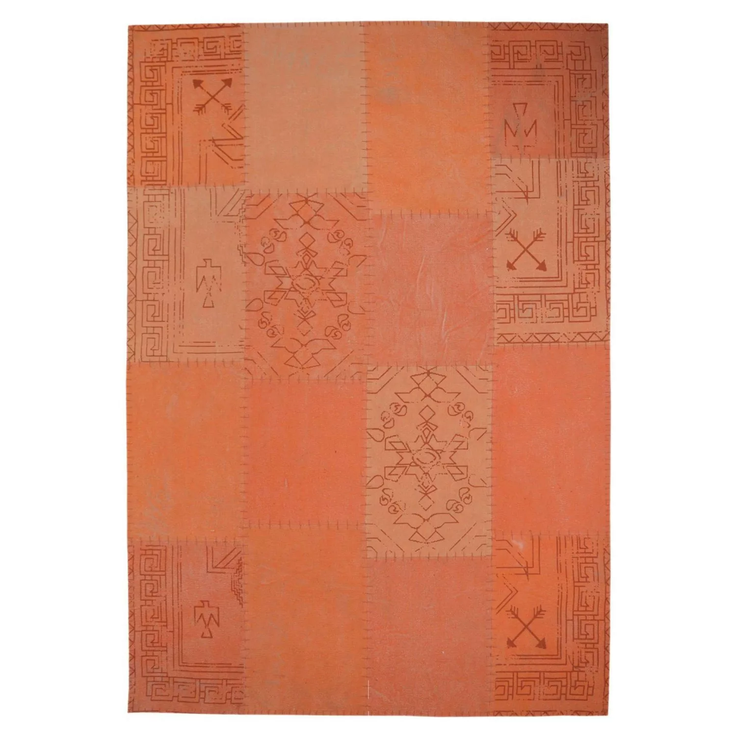 MeGusta Kurzflor Teppich Patchwork Retro Bunt Handgefertigt 120 x 170 cm günstig online kaufen