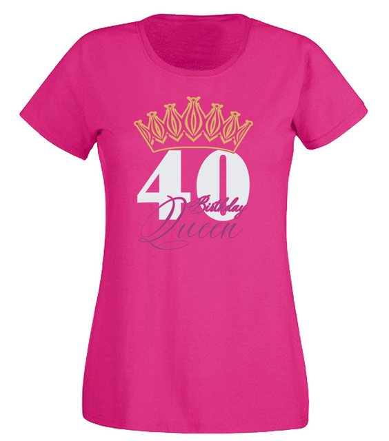 G-graphics T-Shirt 40 – Birthday Queen Slim-fit Damen T-Shirt mit Motiv zum günstig online kaufen