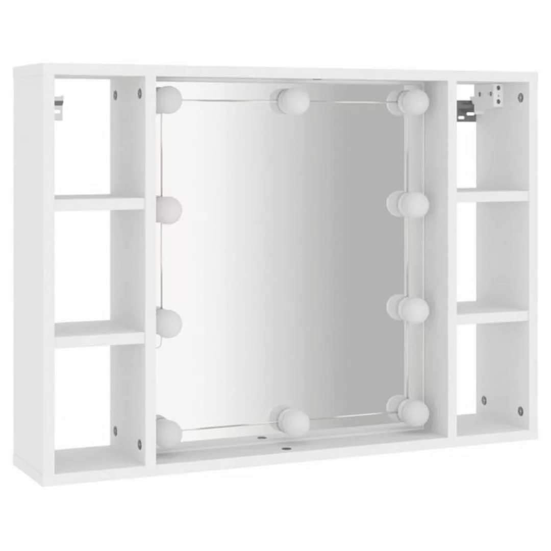 vidaXL Badezimmerspiegelschrank Spiegelschrank mit LED Weiß 76x15x55 cm (1- günstig online kaufen