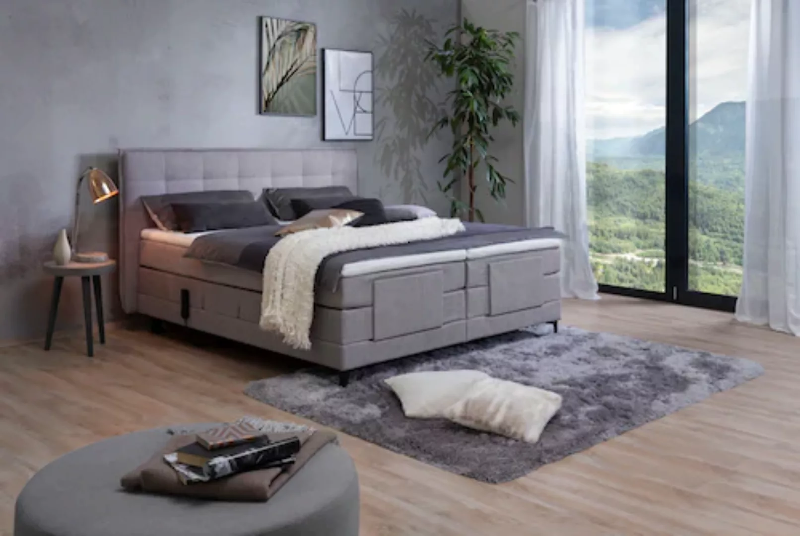 alina Boxspringbett »Edward«, 180x200cm, mit motorischer Verstellung, inklu günstig online kaufen