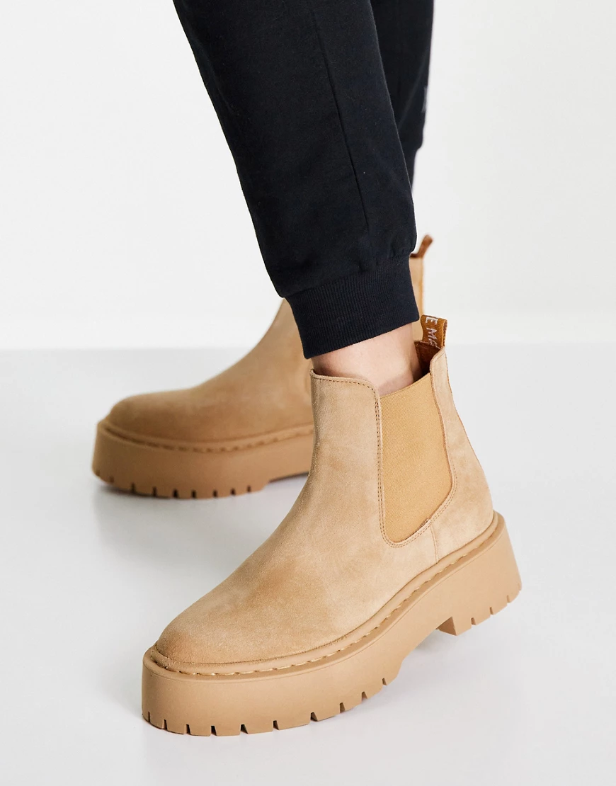 Steve Madden – Veerly – Robuste Chelsea-Stiefel aus Wildleder in Camel-Neut günstig online kaufen