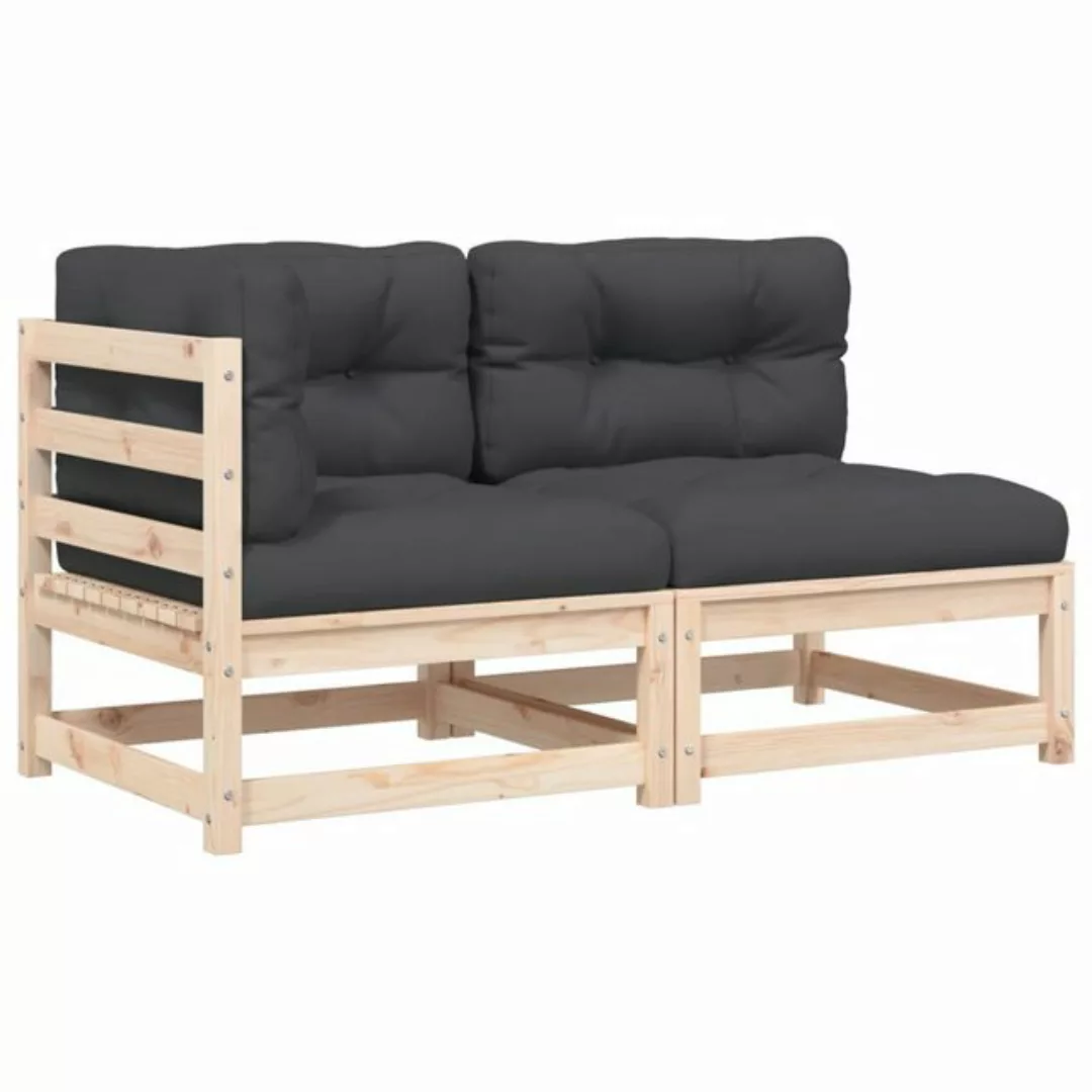 vidaXL Sofaelement Gartensofa mit Kissen 2-Sitzer Massivholz Kiefer (1 St) günstig online kaufen