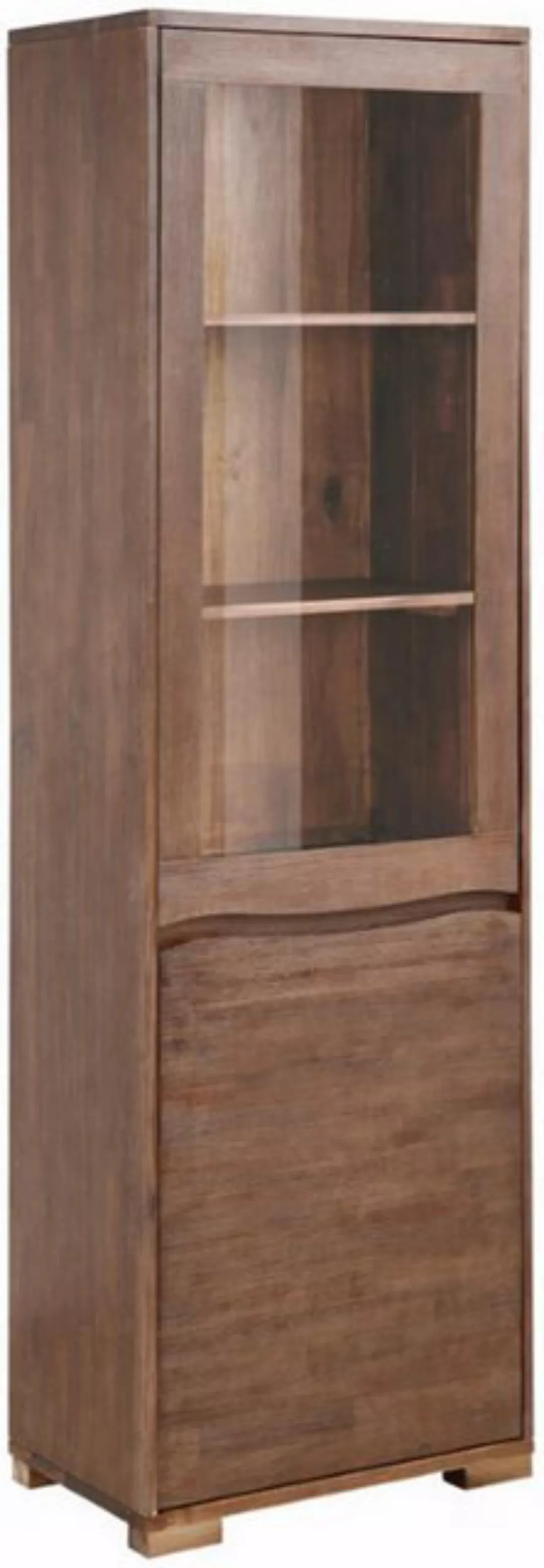 loft24 Vitrine Waver Standvitrine, Vitrinenschrank, Akazie, Landhaus Stil, günstig online kaufen