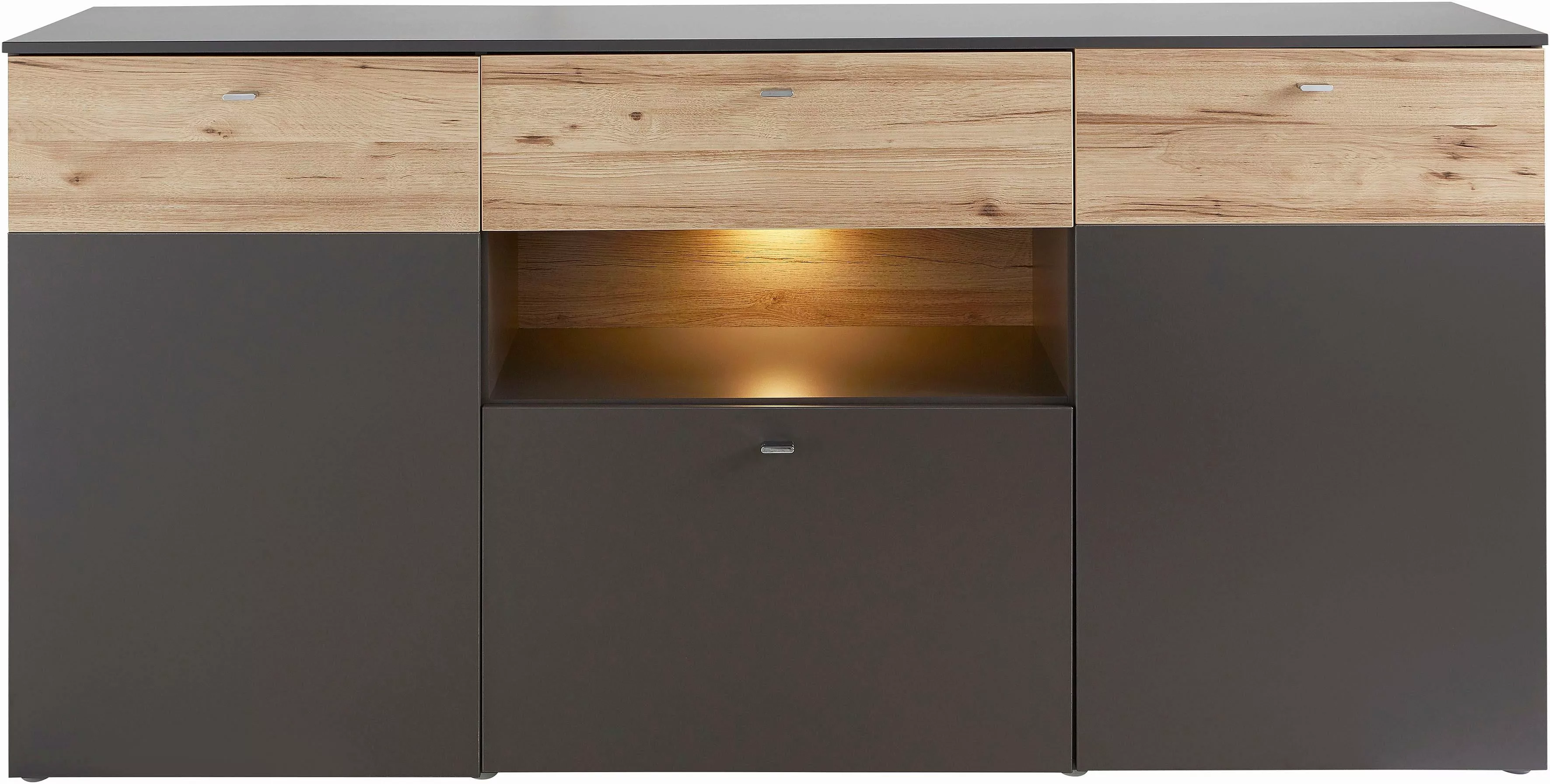 FORTE Sideboard, Breite 195 cm, inkl. Beleuchtung günstig online kaufen