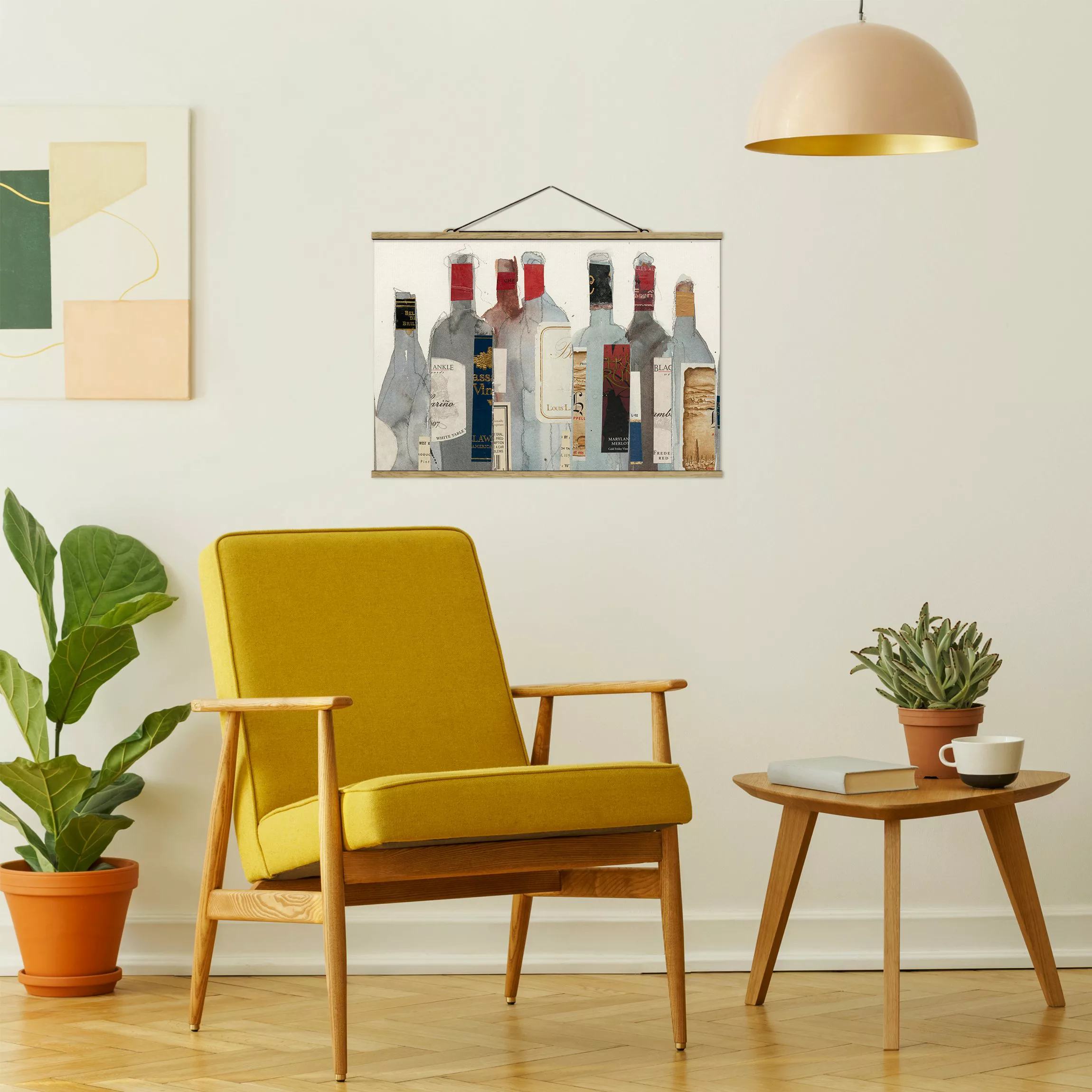 Stoffbild Küche mit Posterleisten - Querformat Wein & Spirituosen I günstig online kaufen