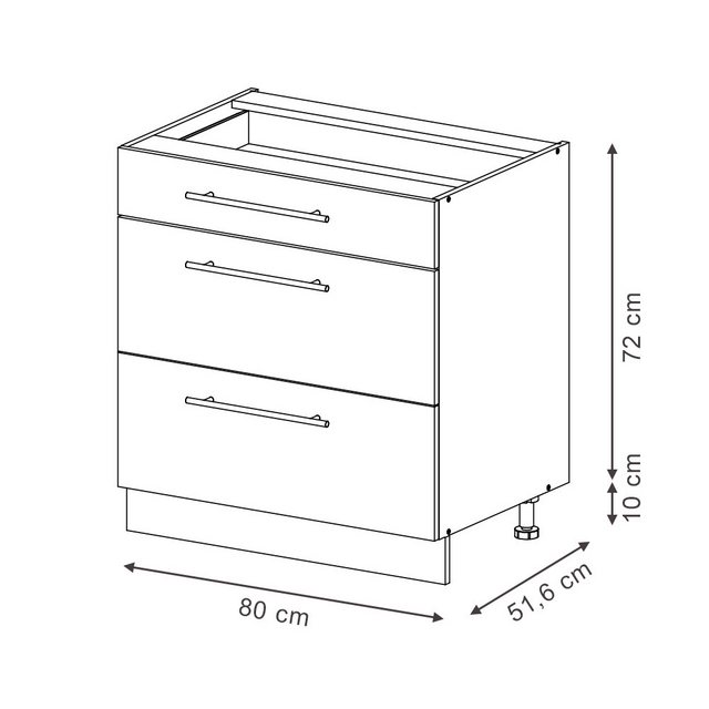 Vicco Unterschrank Fame-Line, Dunkelblau Hochglanz/Goldkraft Eiche, 80 cm m günstig online kaufen