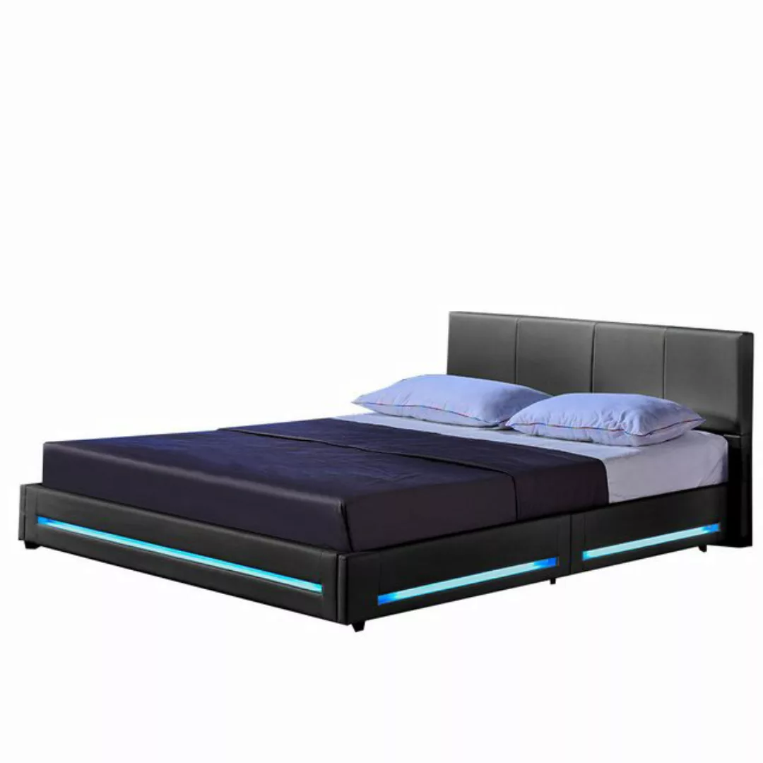 HOME DELUXE Bett LED Bett ASTEROID (Set, 3-tlg., inkl. Lattenrost, Matratze günstig online kaufen