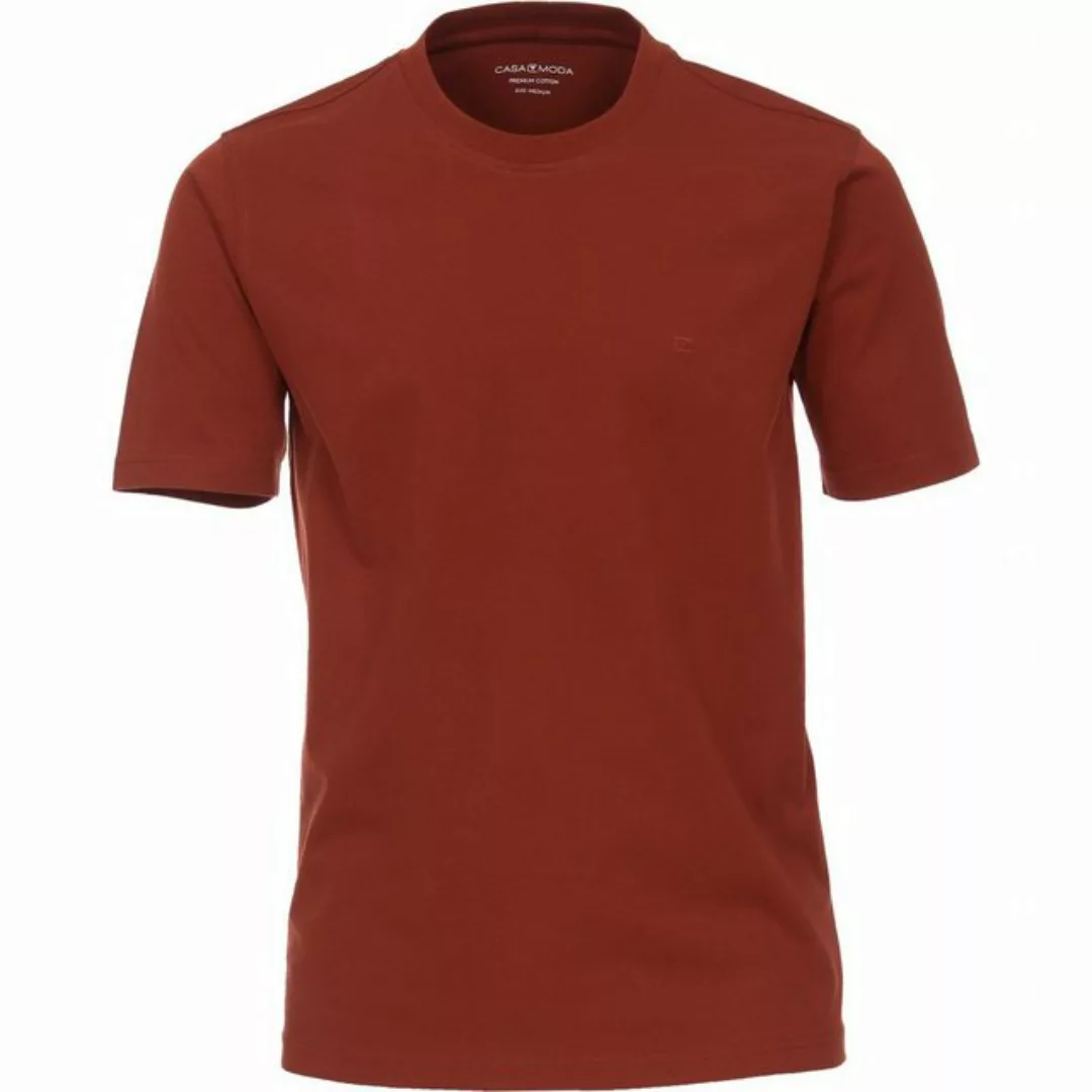 CASAMODA Rundhalsshirt CasaModa Basic T-Shirt Übergröße rotbraun günstig online kaufen