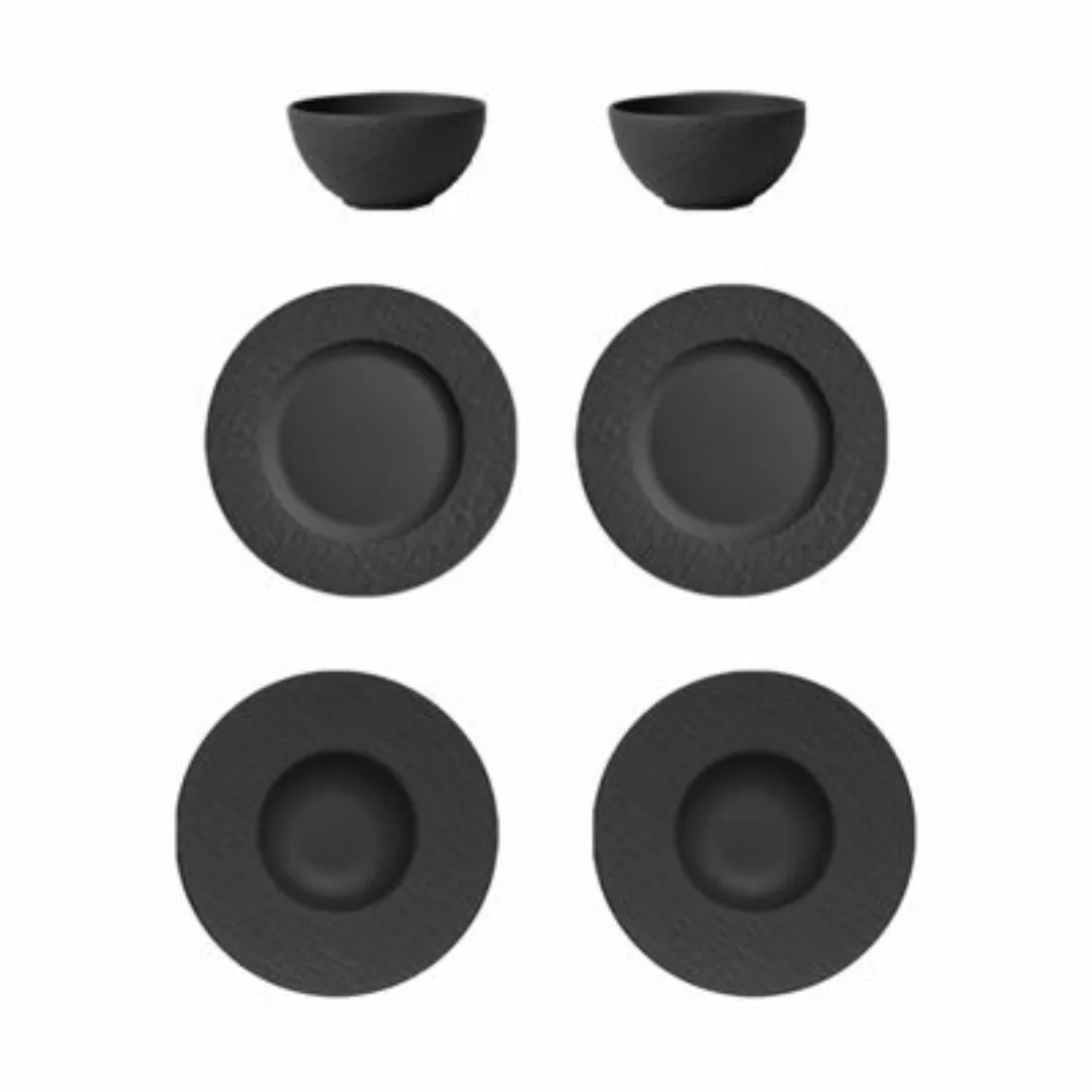 Villeroy & Boch Manufacture Rock Starter-Set 6-teilig schwarz Geschirrsets günstig online kaufen