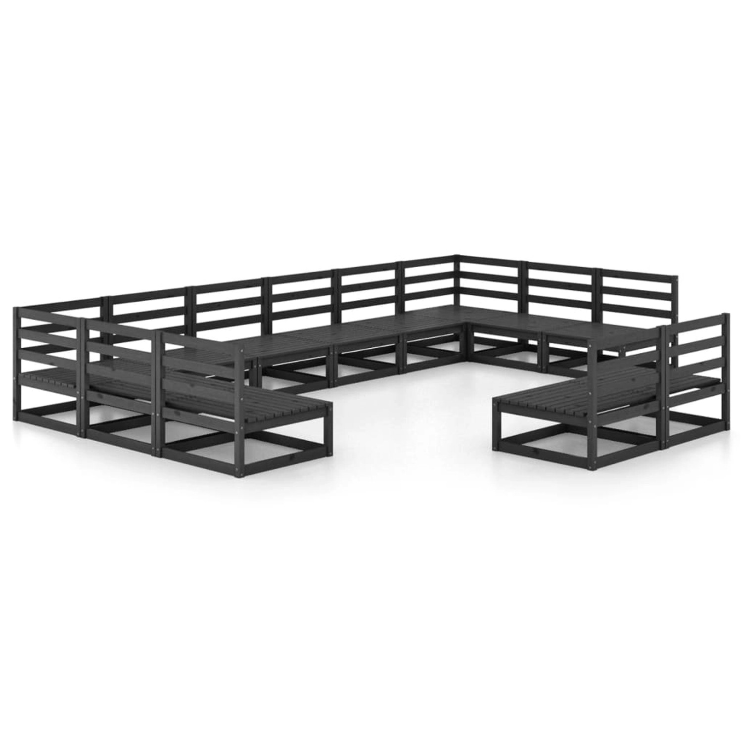 vidaXL 12-tlg Garten-Lounge-Set Massivholz Kiefer Modell 8 günstig online kaufen