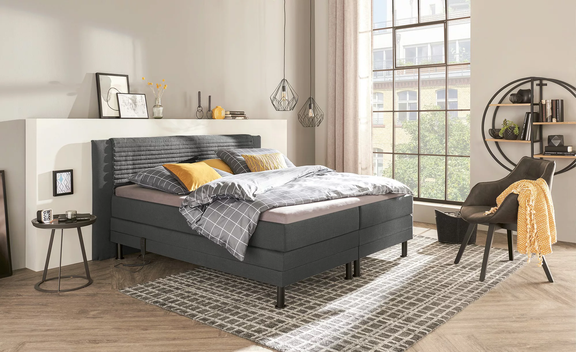 SKAGEN BEDS Motor-Boxspringbett  Synda ¦ grau ¦ Maße (cm): B: 200 H: 107 Be günstig online kaufen