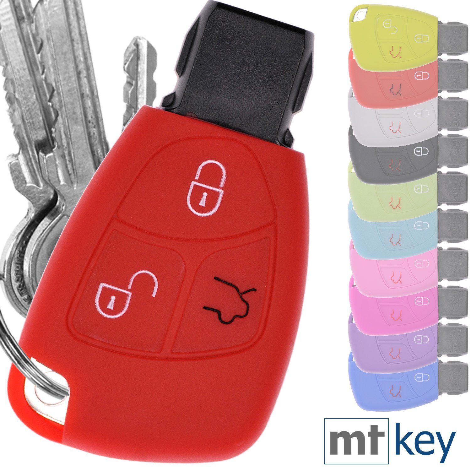 mt-key Schlüsseltasche Autoschlüssel Softcase Silikon Schutzhülle günstig online kaufen