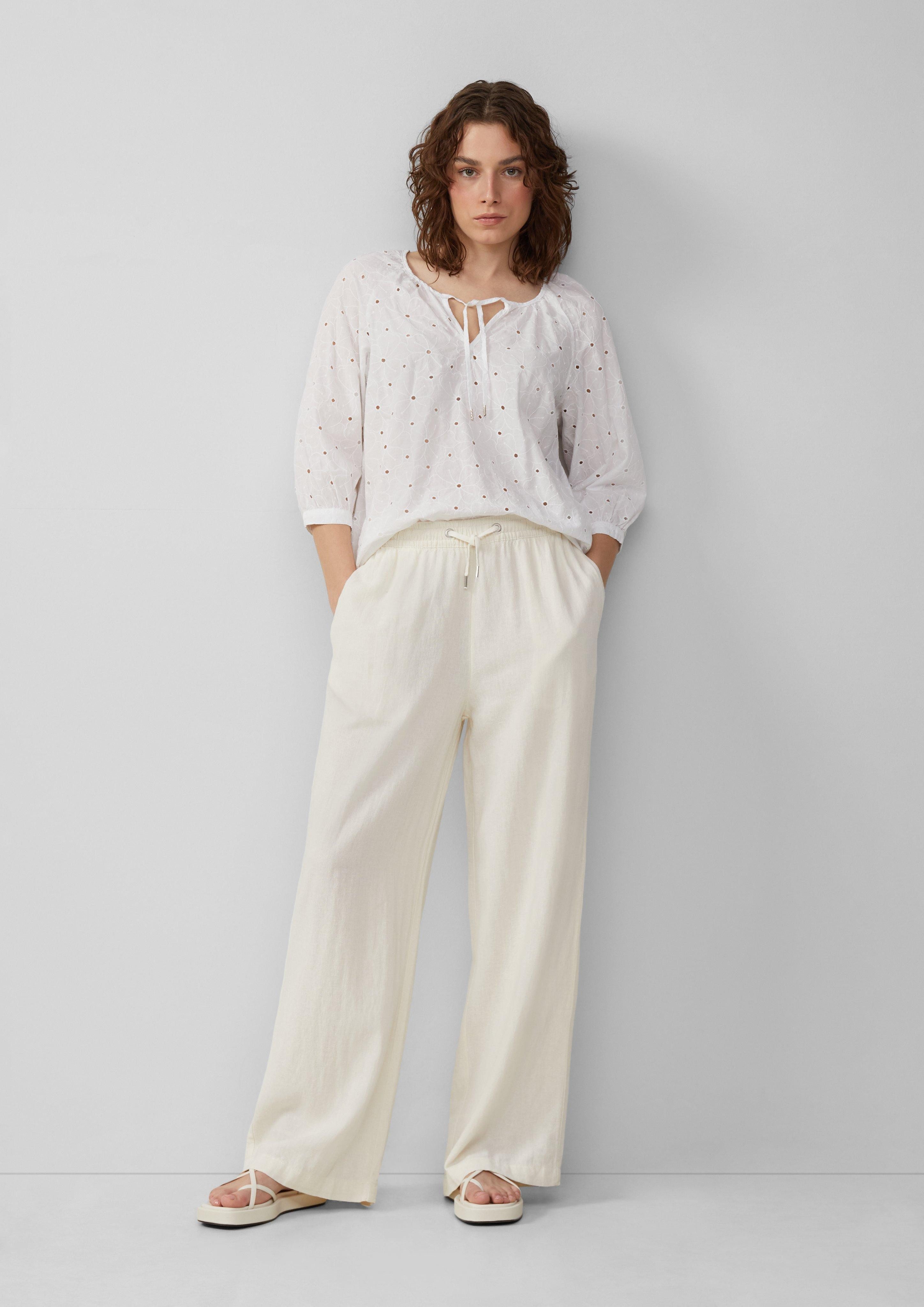 QS Stoffhose Leinenmixhose mit Gummizug und günstig online kaufen