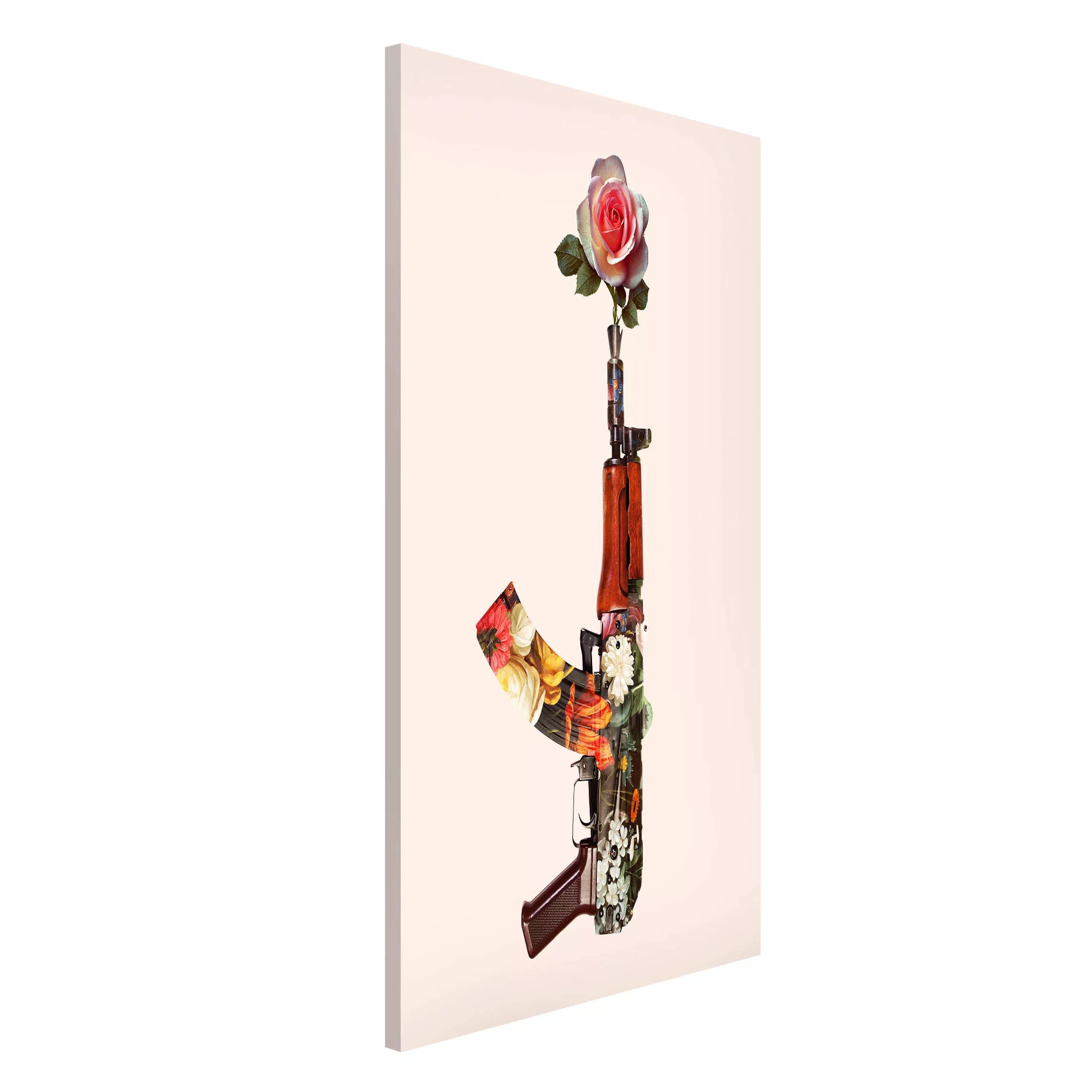 Magnettafel Blumen - Hochformat 3:4 Waffe mit Rose günstig online kaufen