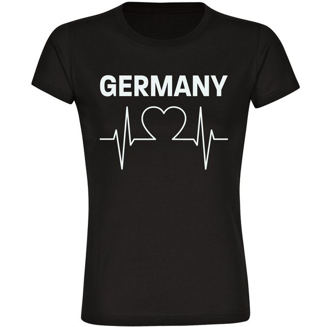 multifanshop T-Shirt Damen Germany - Herzschlag - Frauen günstig online kaufen