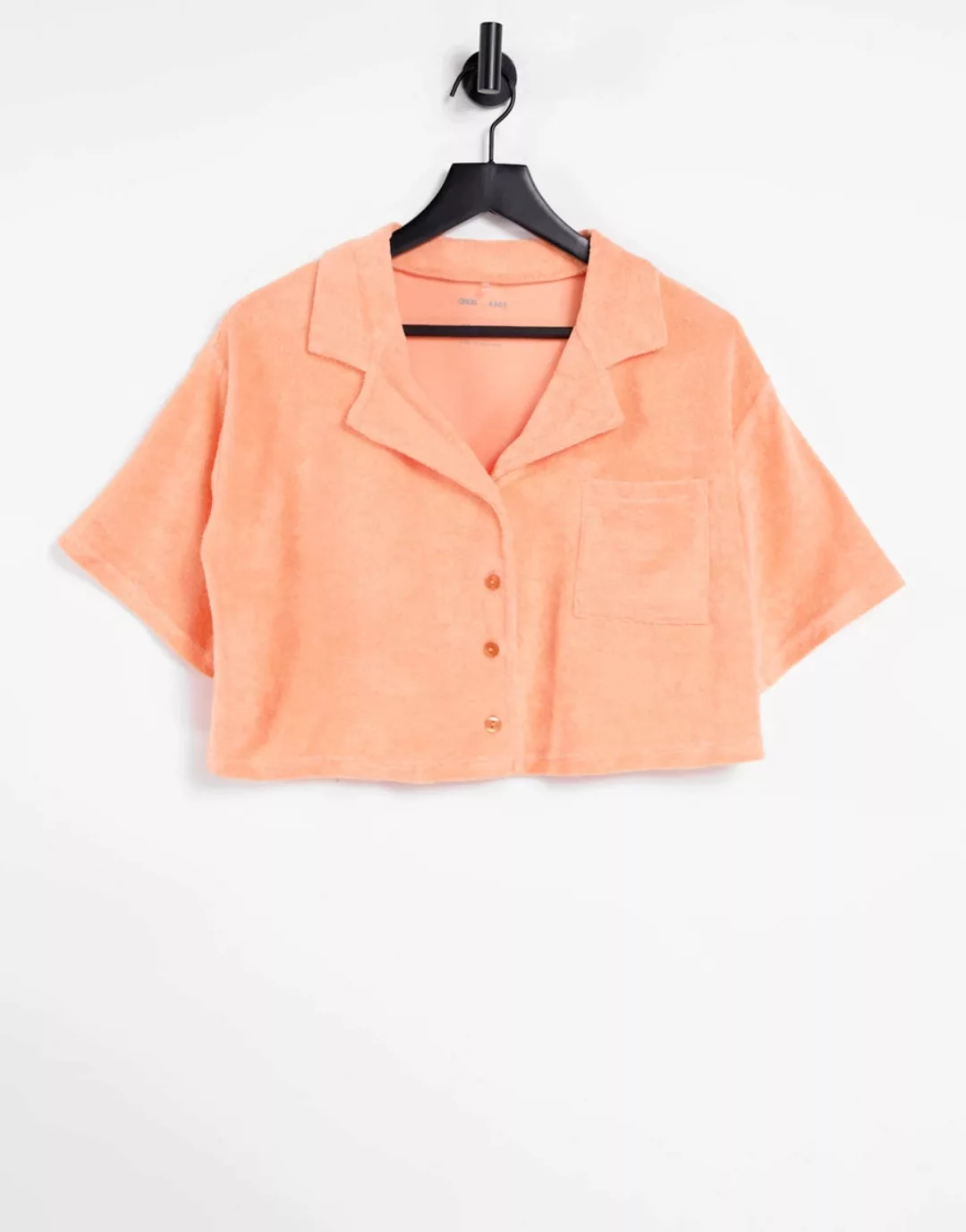 ASOS 4505 – Kurz geschnittenes T-Shirt aus Frottee-Orange günstig online kaufen