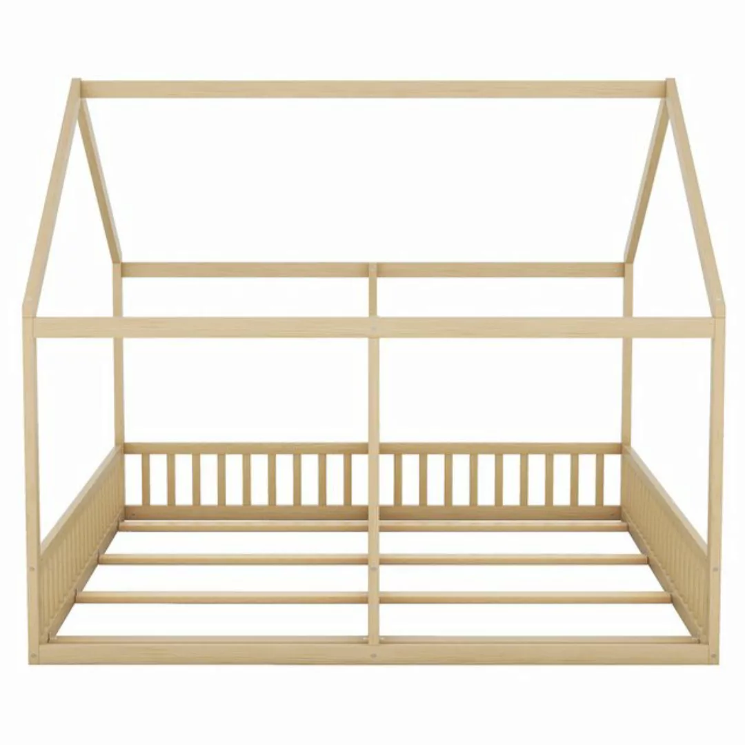 MODFU Kinderbett Holzbett Einzelbetten, 2-in-1-Betten (flache Betten, Hausm günstig online kaufen