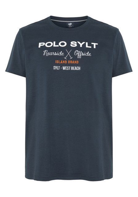 Polo Sylt Print-Shirt mit Pigment-Print im Label-Look günstig online kaufen