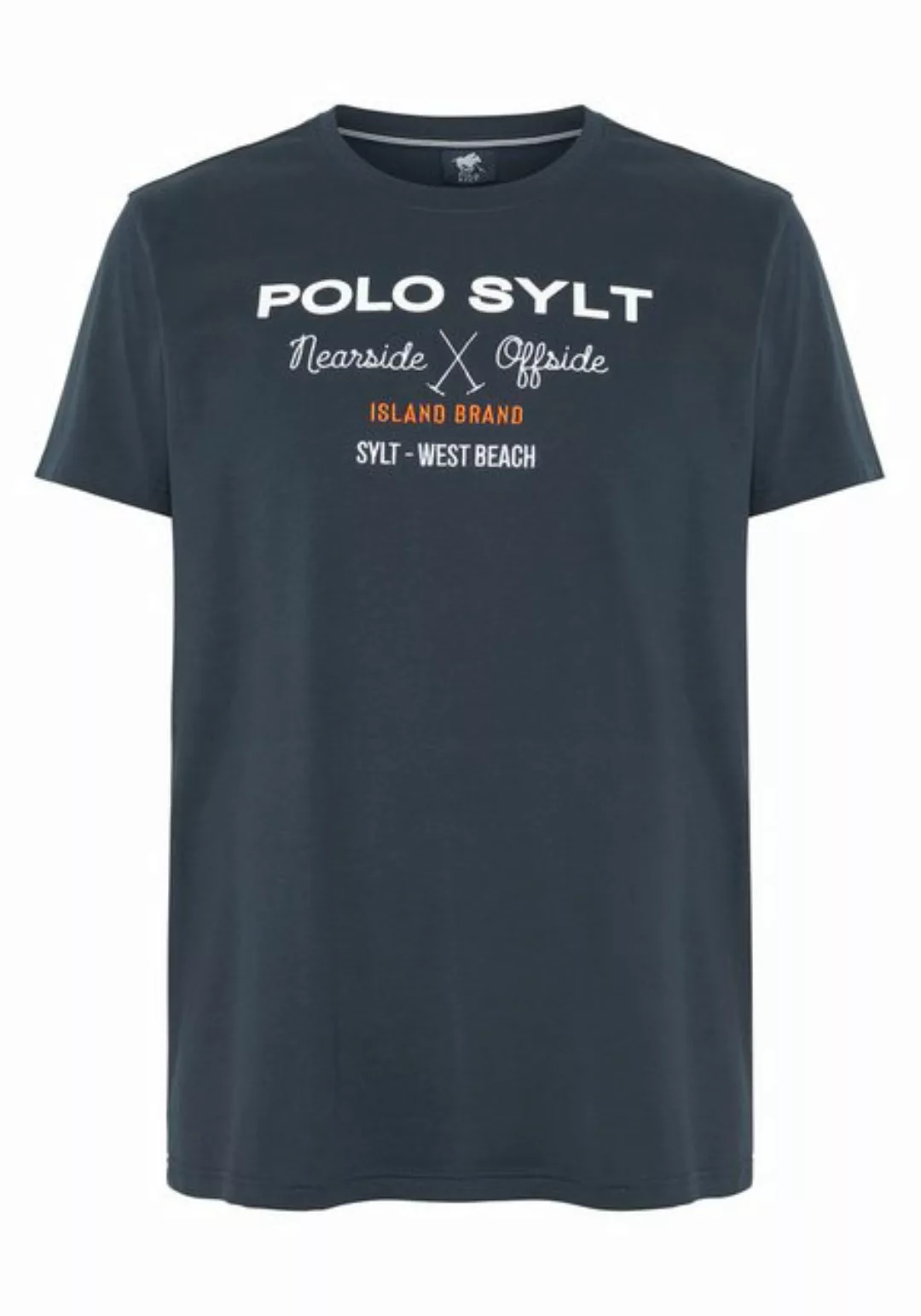 Polo Sylt Print-Shirt mit Pigment-Print im Label-Look günstig online kaufen