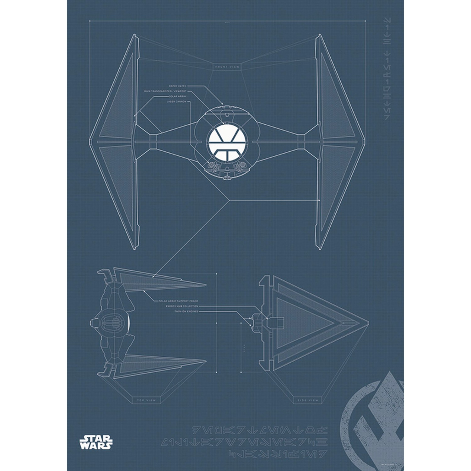 Disney Poster Star Wars Tie Fighter Dunkelblau 50 x 70 cm 610274 günstig online kaufen