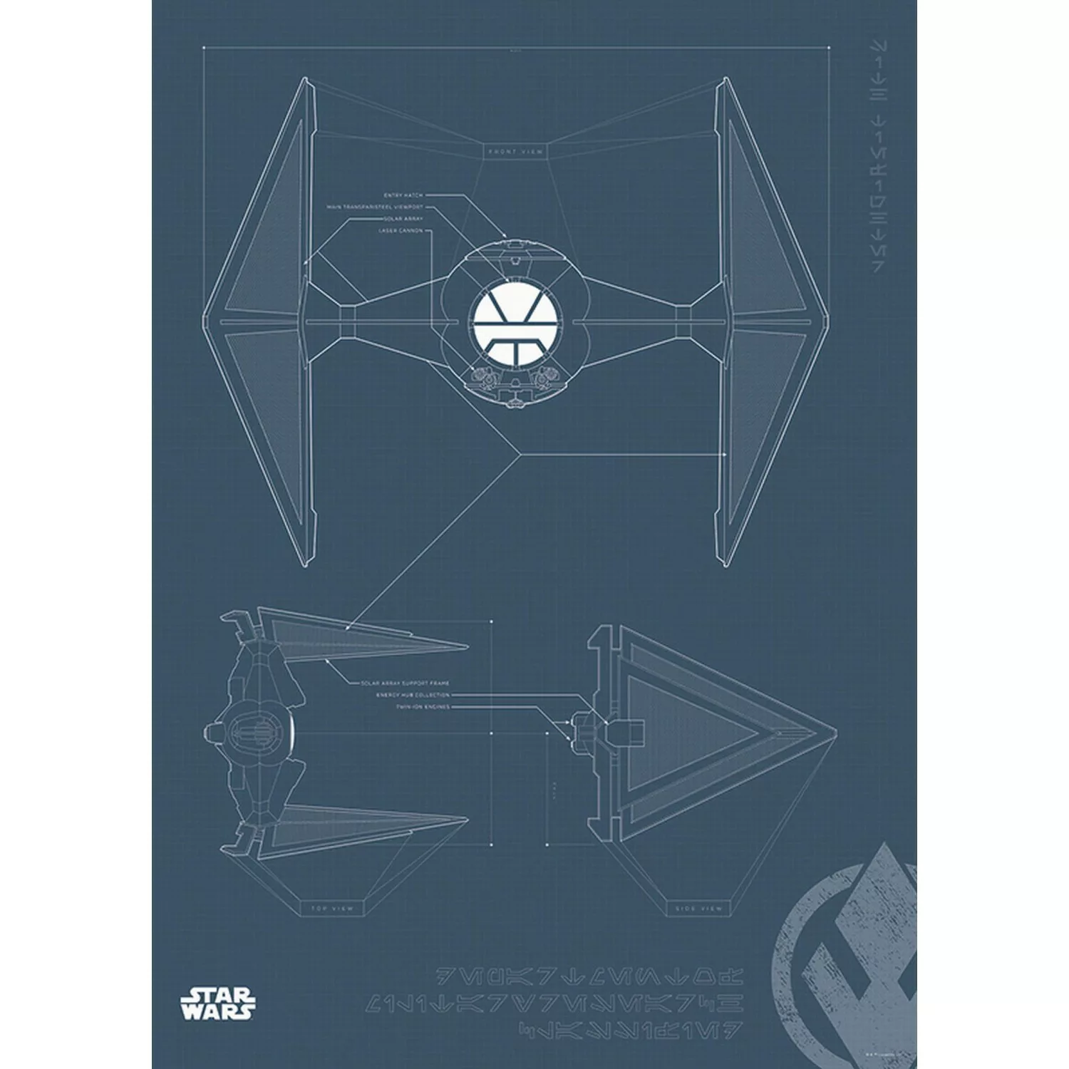 Disney Poster Star Wars Tie Fighter Dunkelblau 50 x 70 cm 610274 günstig online kaufen