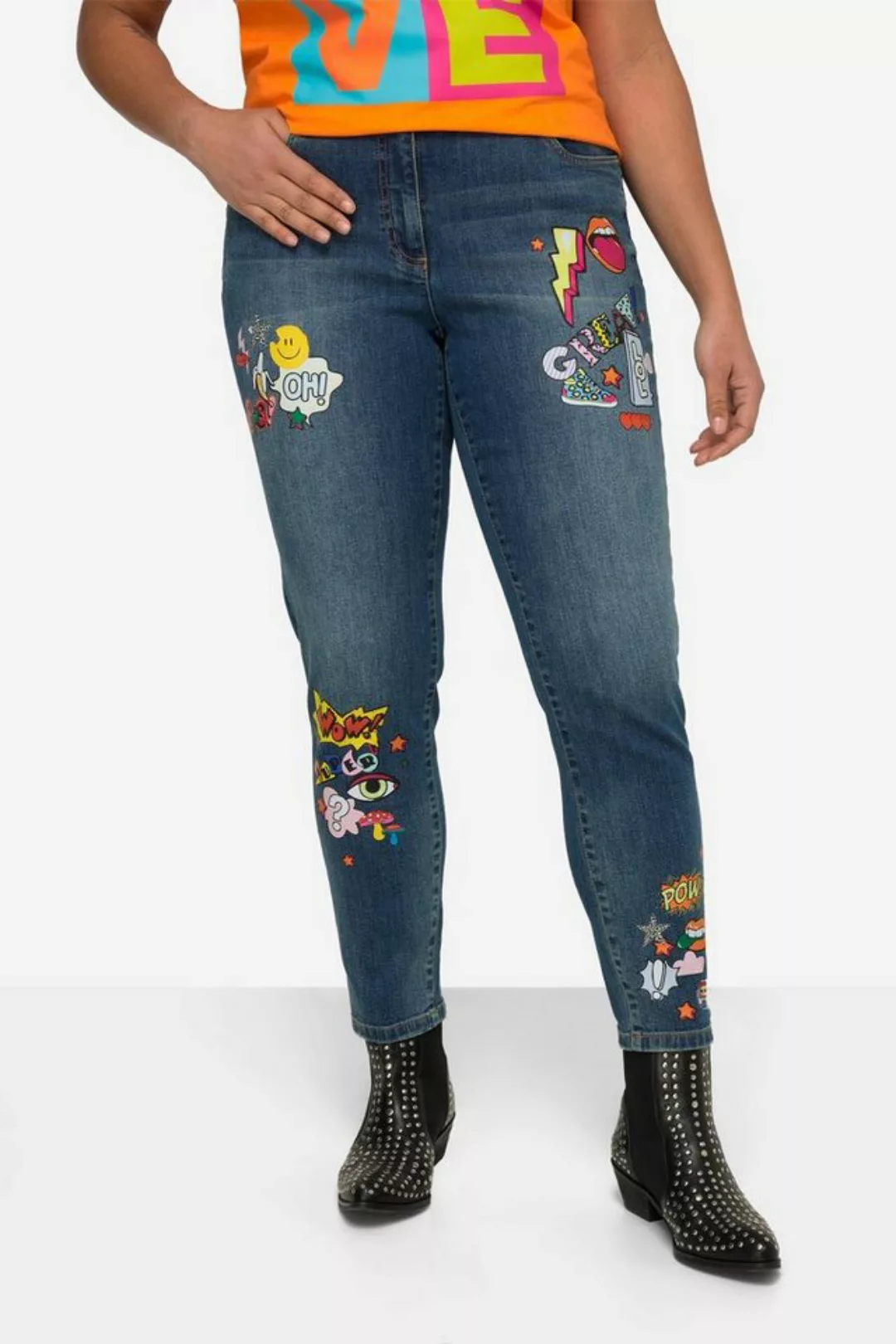 Angel of Style Regular-fit-Jeans 7/8-Jeans Patches 5-Pocket günstig online kaufen