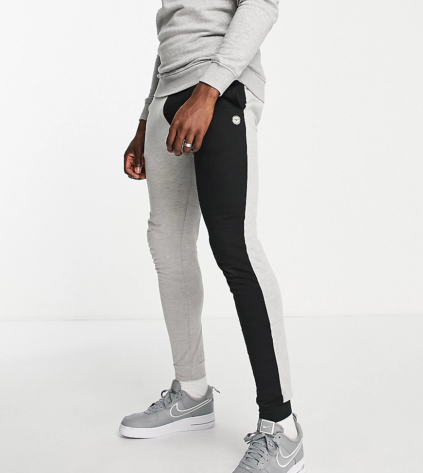 Le Breve Tall – Lounge Joker – Jogginghose in Kalkgrau und Schwarz, Kombite günstig online kaufen