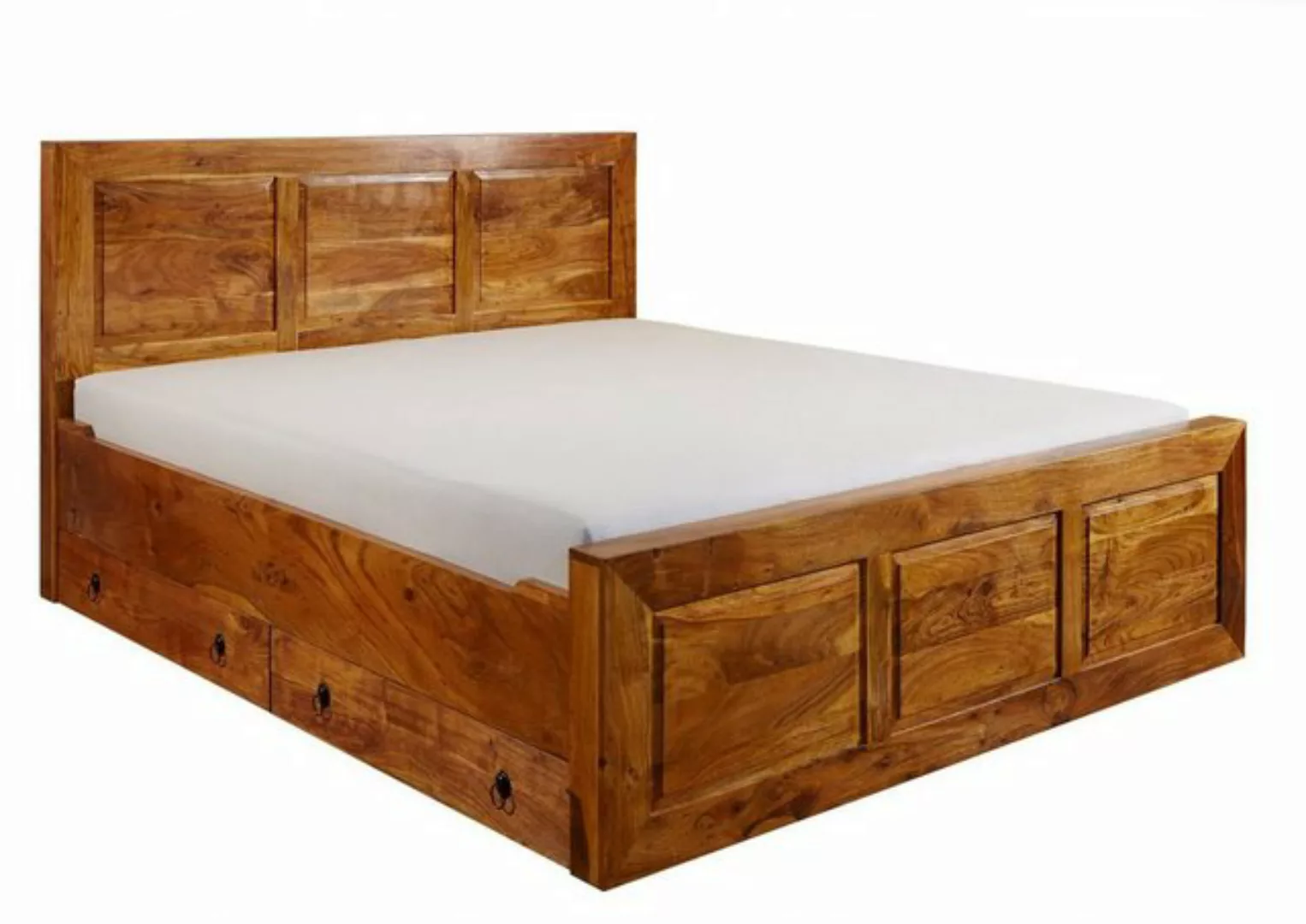 Massivmoebel24 Massivholzbett Bett Akazie 140x200x114 honig lackiert OXFORD günstig online kaufen