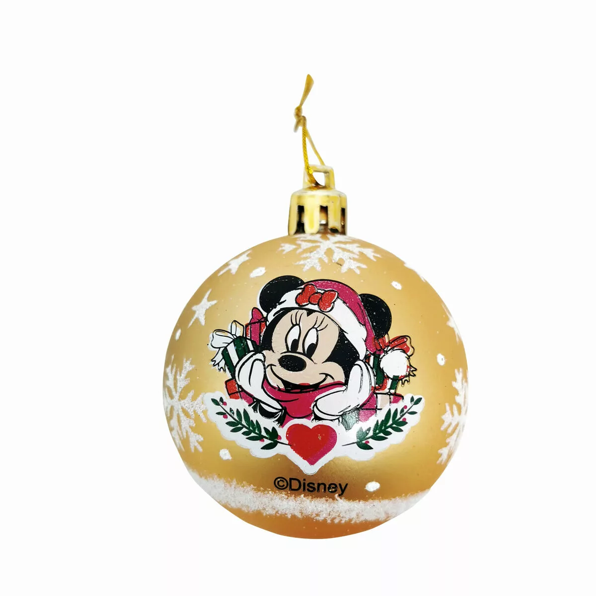 Weihnachtsbaumkugel Minnie Mouse Lucky Golden 6 Stück Kunststoff (ø 8 Cm) günstig online kaufen