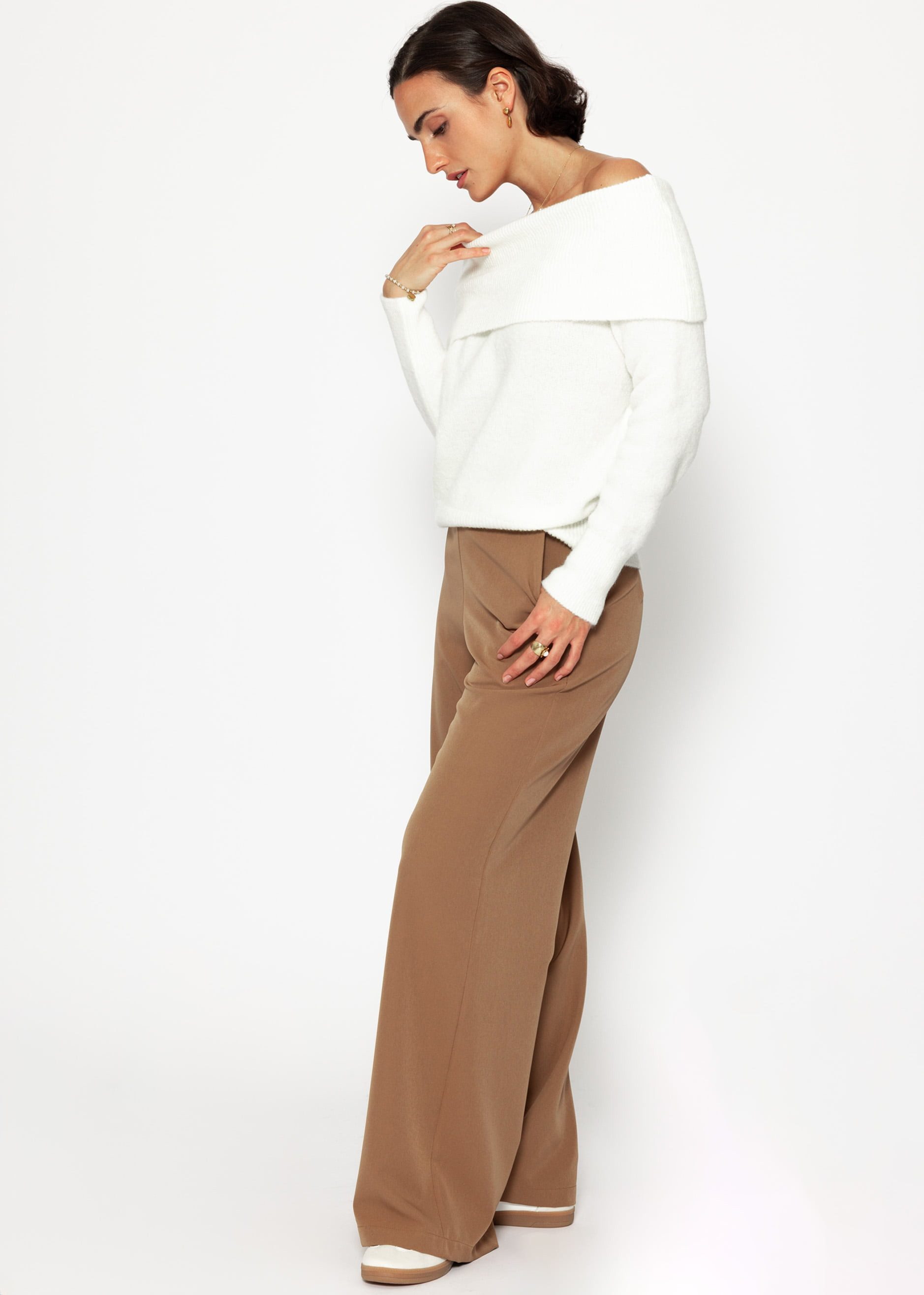 SASSYCLASSY Stoffhose Lässige High-Waist Stoffhose lang günstig online kaufen