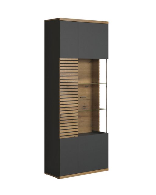 trendteam Vitrine (Vitrine) Vitrinenschrank Hochschrank mit Glasböden 80x20 günstig online kaufen