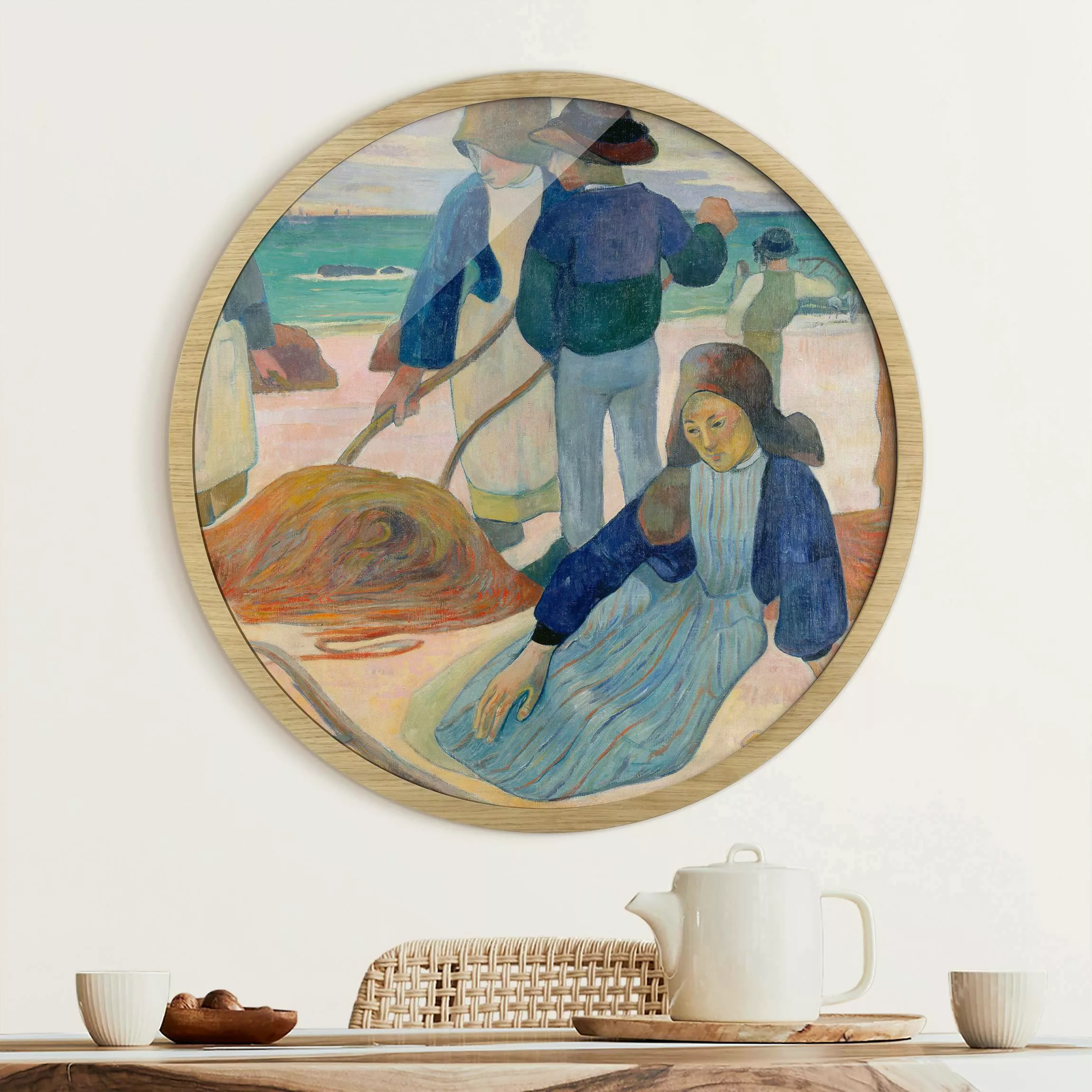 Rundes Gerahmtes Bild Paul Gauguin - Tangsammlerinnen günstig online kaufen
