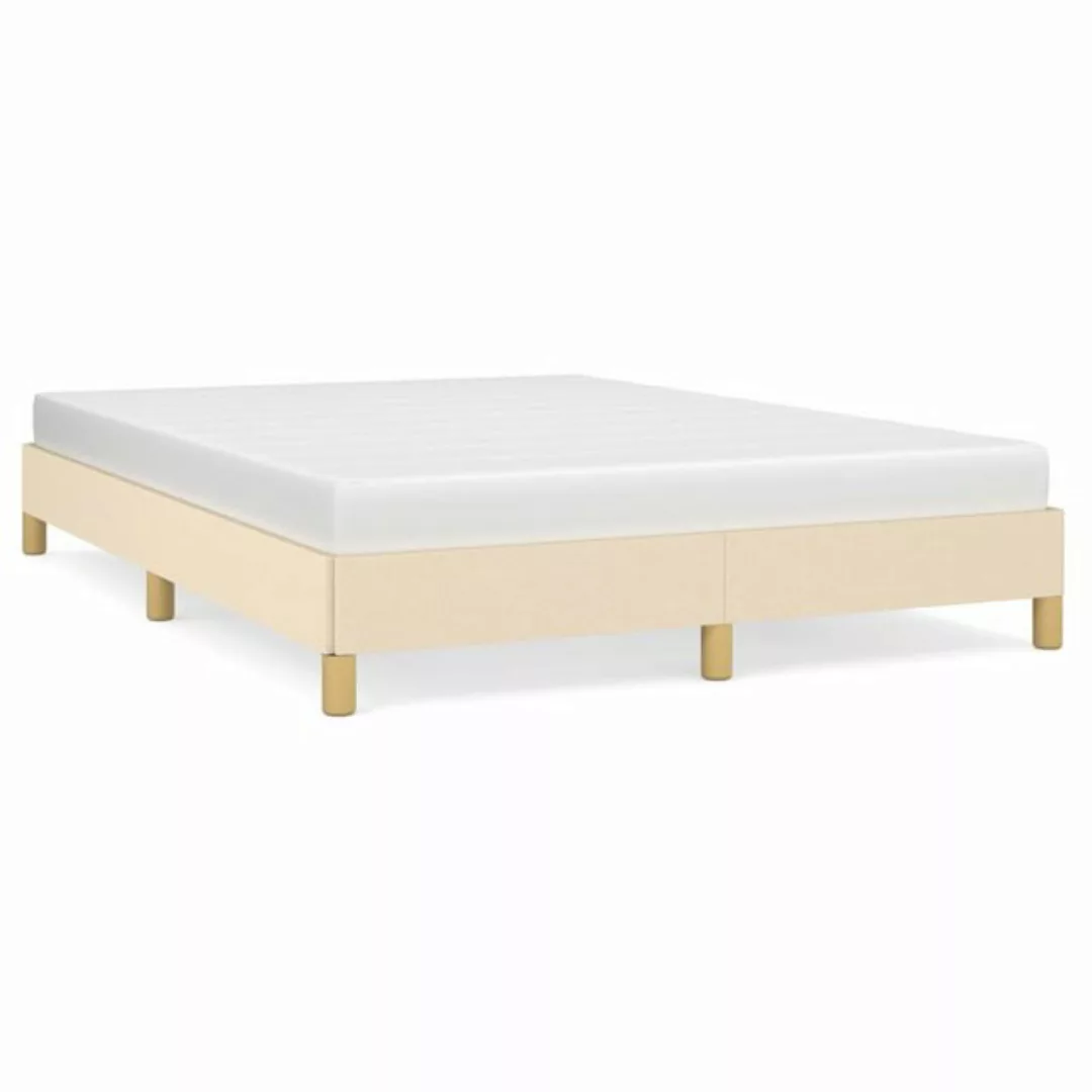 furnicato Bettgestell ohne Matratze Creme 140x190 cm Stoff (1-tlg) günstig online kaufen