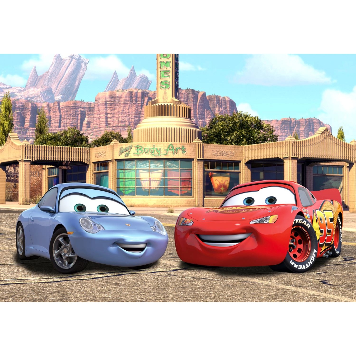 Disney Fototapete Cars Rot Blau und Beige 360 x 254 cm 600353 günstig online kaufen