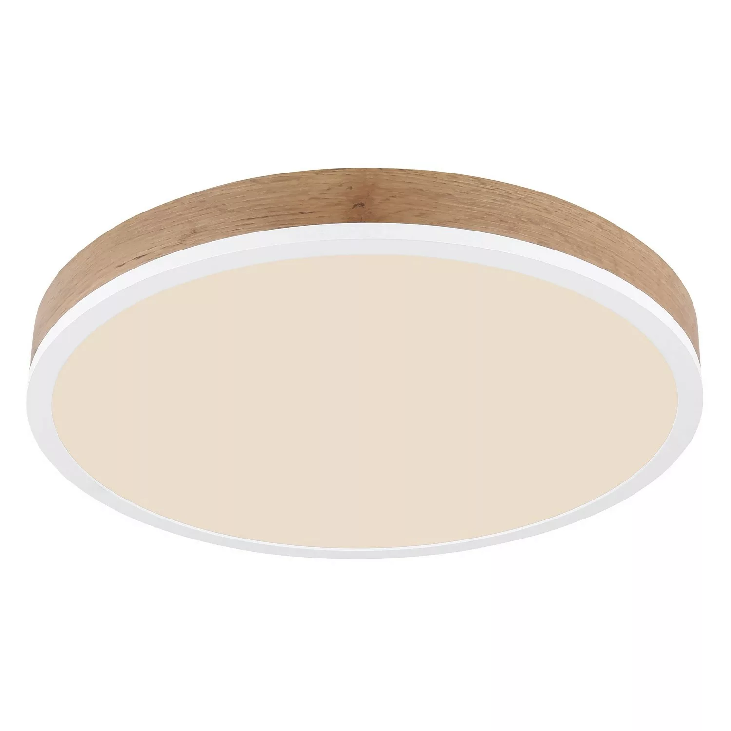 Globo LED-Deckenleuchte Doro Holzfarben/Weiß Ø 45 cm günstig online kaufen
