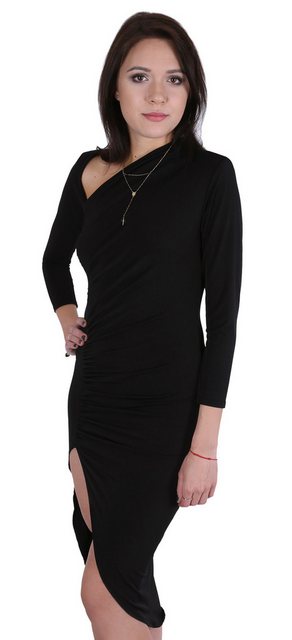 Sarcia.eu Midikleid Schwarzes asymmetrisches Kleid mit Schlitz John Zack L günstig online kaufen