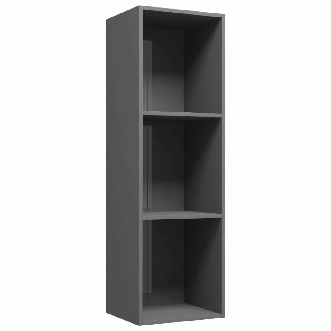 Bücherregal/tv-schrank Hochglanz-grau 36x30x114 Cm Spanplatte günstig online kaufen